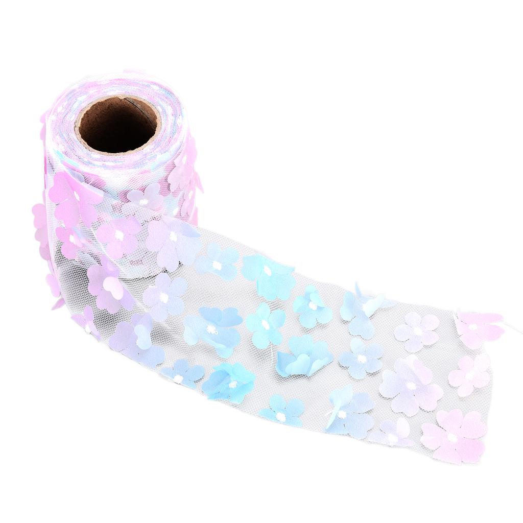 Flowers Tulle Rolls 8cm 10yd Exquisite Bright Beautiful DIY Flexible Wide Application Tulle Roll Spool FabricGradient