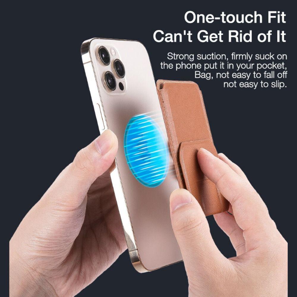 Phone Pocket Phone Card Holder PU Leathe Cell Phone Pouch Phone Wallet Stick  Support Accessories