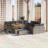 Garden Sofa Set with Cushions 13 pcs Grey Poly Rattan