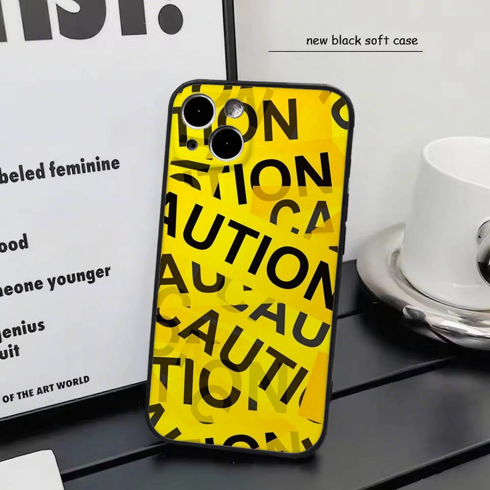 yellow warning For Iphone 17 Air 16 Pro Max 15 14 13 Full Cover Anti-Shock  MagSafe Cover