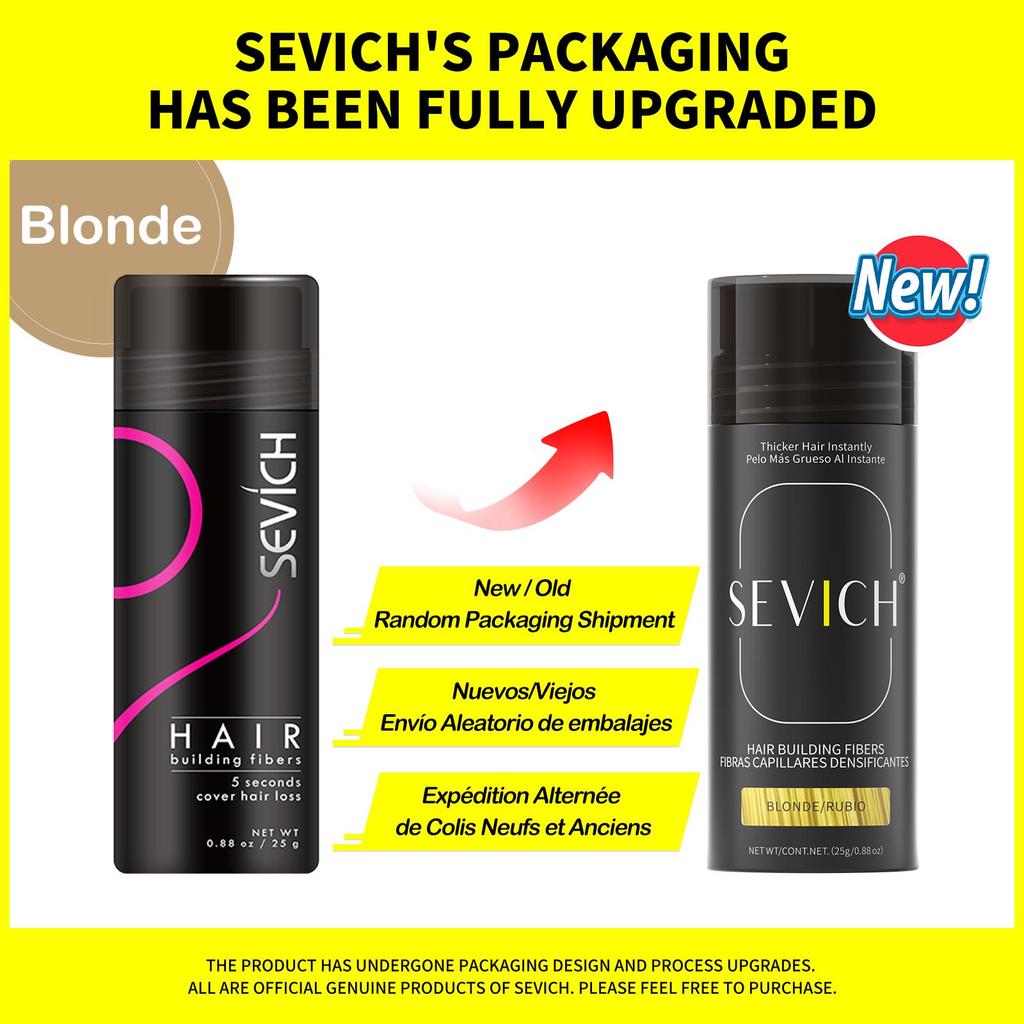 SEVICH Hair Fibers Powder 25g Natural Keratin Hair Building Fiber Instantly Thickens & Volumizes For Men Women Hair Concealer Powder