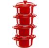 Baking Set Zwilling Staub Ceramique Mini Cocotte, 200 Ml, 4 Pieces, Cherry Red (40508-158-0)