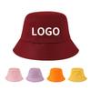 Custom Adult Cotton Bucket Hat Sublimated and Embroidered Wide Brim Round Hat for Summer Outdoor Use Solid Casual Style
