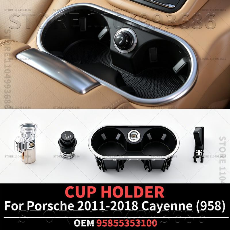 Pro Porsche 2011-2018 Cayenne (958) Příslušenství pro přihrádku držáku nápojů ve středové konzole automobilu OEM 95855353100 958553531011E0
