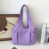 Pleated Multi-Pocket Design Nyl Shoulder Bags for Women Large Capacity Ladies Underarm Tote Lightweight Simple Female Handbags