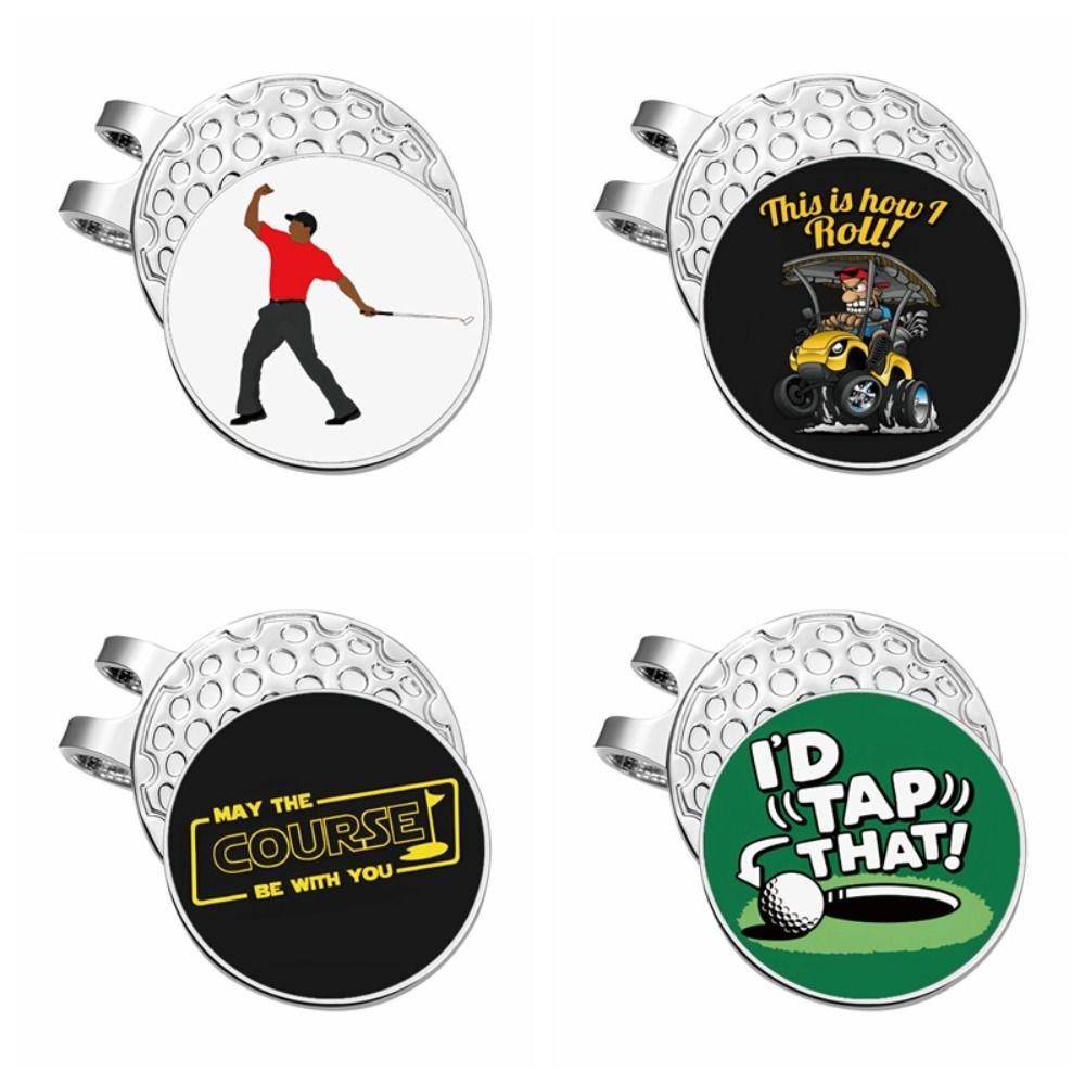 

Magnetic Golf Ball Marker Golfer Pattern Golf Cap Clips Outdoor Sports Golf Hat Clips Men Women Style 1