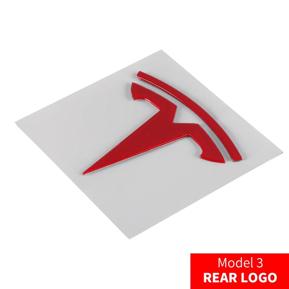 Car Sticker Tesla Tesla Car Front Emblem Rear Trunk Emblem Sticke for Model 3 Mode Y Metal Logo Replacement Rear and Rear Logos 
