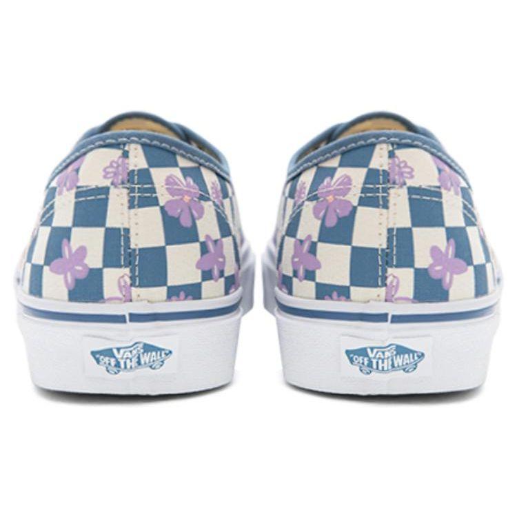 Vans Pantofi de pânză cu vârf jos, unisex, adidași, albastru, alb, VN0A5KS9CCG, autentic, tapet, imprimeu floral în carouri, durabil, respirabil