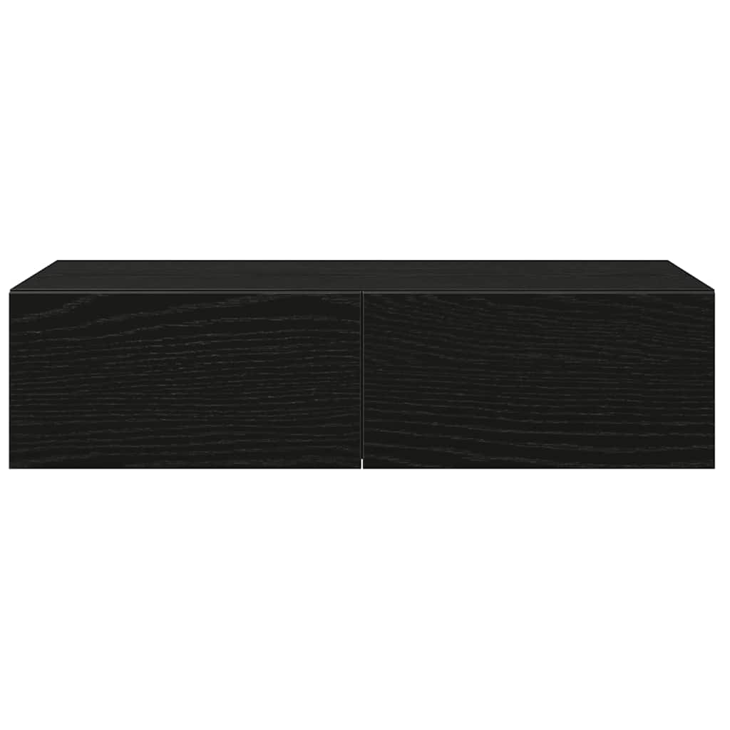 Vidaxl Wall Shelf with Drawers, Black, 60X26.5X15 Cm