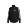 Striped Casual Sports Windbreaker Jacket Men Outerwear Black GV5151