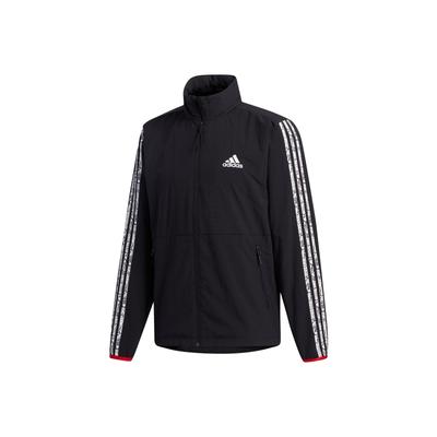 Striped Casual Sports Windbreaker Jacket Men Outerwear Black GV5151