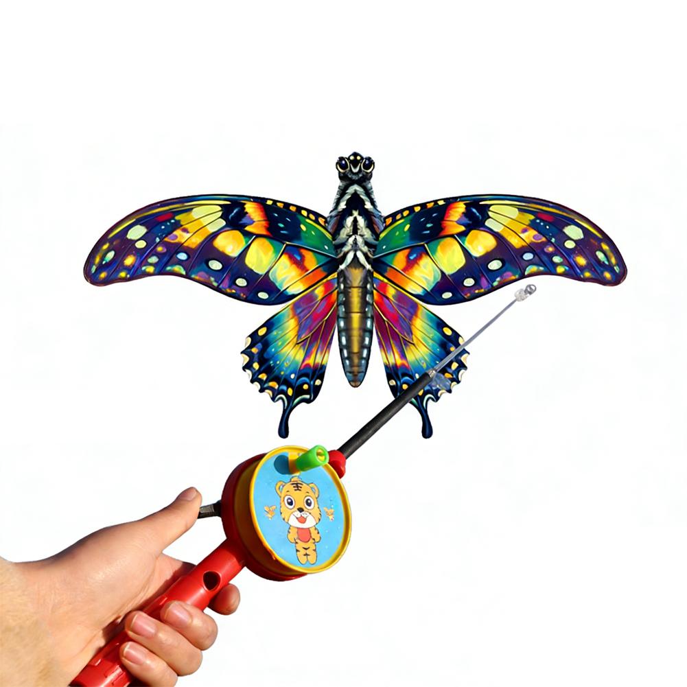 

35cm Fishing Rod Kite Toys For Kids Vivid Butterfly Swallow Parrot Easy To Fly Goldfish Kites Garden Decor Ornament