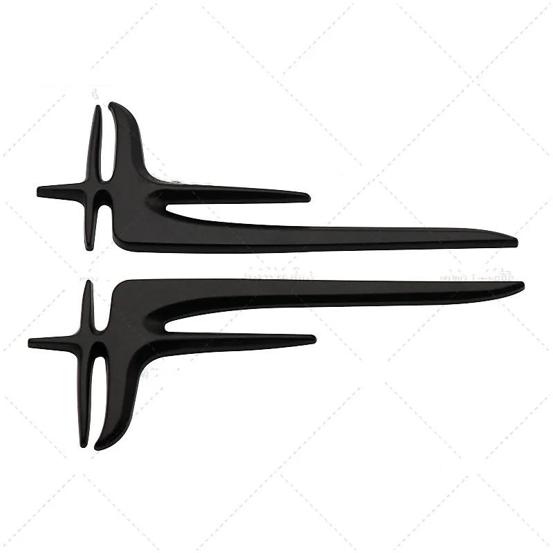 1 Pair 3D ABS Black Silver Side Car Bumper Badge  Stickers For Mercedes Benz C200L E260L E300L E350L Accessories чёрный