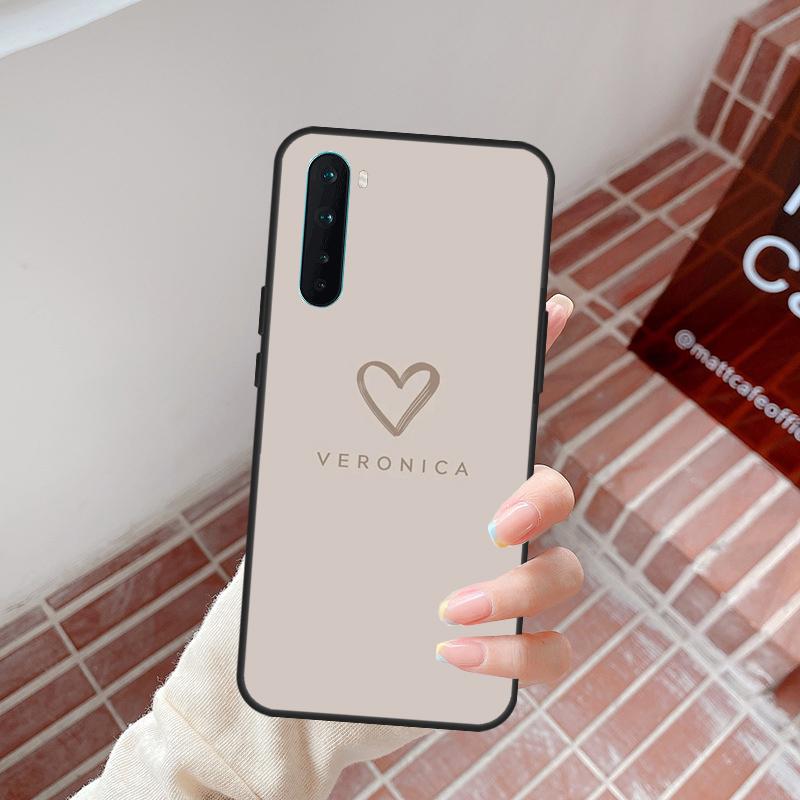 Personalise Custom Name Initials Pastel Case For Oneplus 10T 10R 9R 8T 8 9 10 Pro Cover For Oneplus Nord 2 2T N10 N20 N100 N200