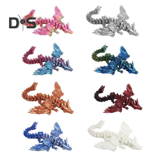 3D-gedruckte fliegende Drachenfigur, bewegliche Gelenke, chinesische Drachenfigur, artikuliertes geflügeltes Drachenmodell, Zappelspielzeug, Schreibtisch-Dekoration, Ornament