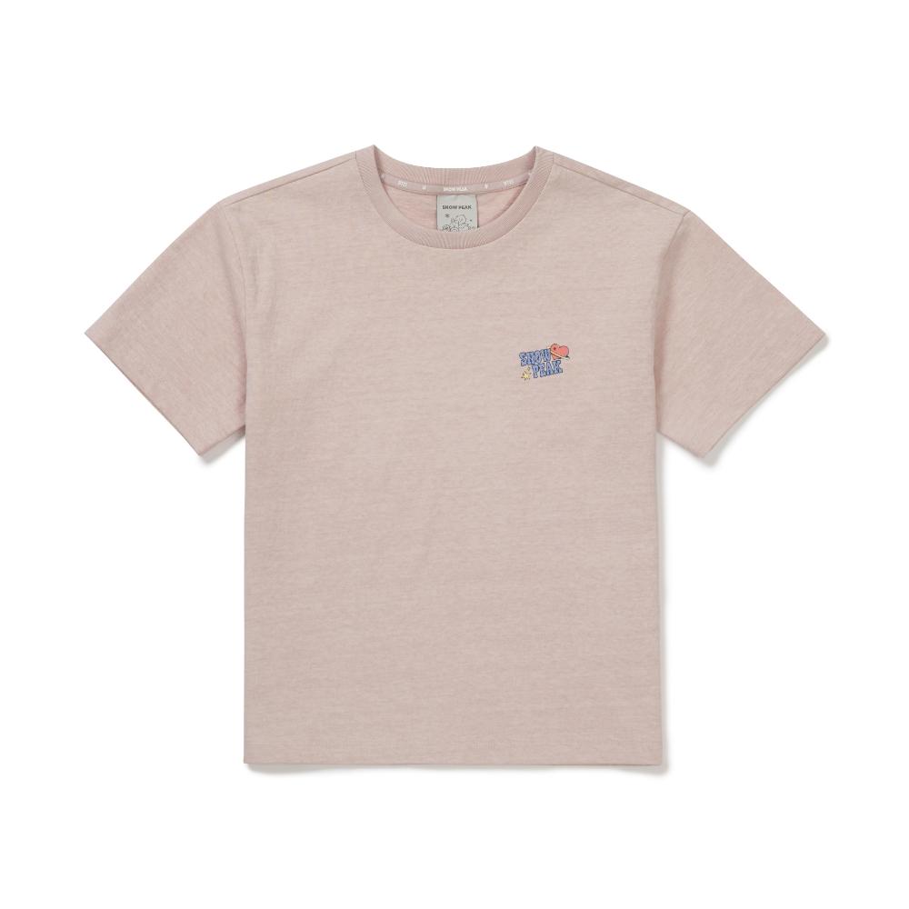 [Snowpeak] [Snow Peak I BT21] Kids Graphic Short Sleeve T-Shirt Light Pink (S26MKFTS93)