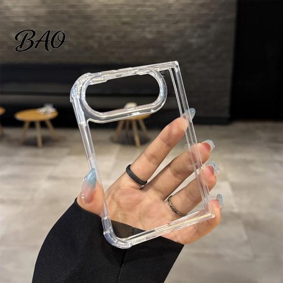 Shockproof Phone Case Clear for iPhone-Duo, Folding Cellphone Shock Absorbing Protective Cover, Perfect Fit Mobile Protector Shell Scratch Resistant