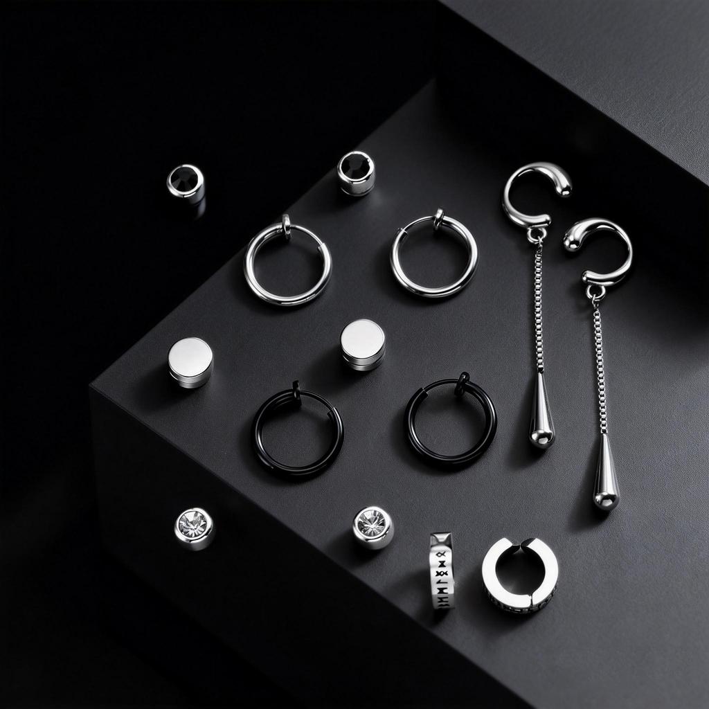 Pendientes de Aro Punk de Moda sin Perforar con Clip para Hombres Mujeres, Brazalete de Oreja Magnético Pequeño, Clip para Hélice de Oreja Genial Hip Hop Unisex