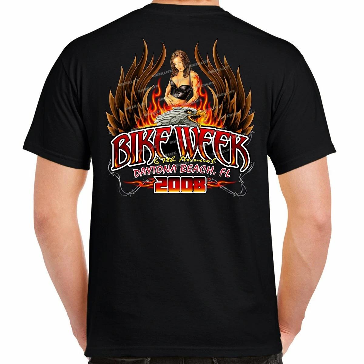 Biker 2008 Bike Week Motorcycle Winged Chick Eagle Vintage T Shirt XS