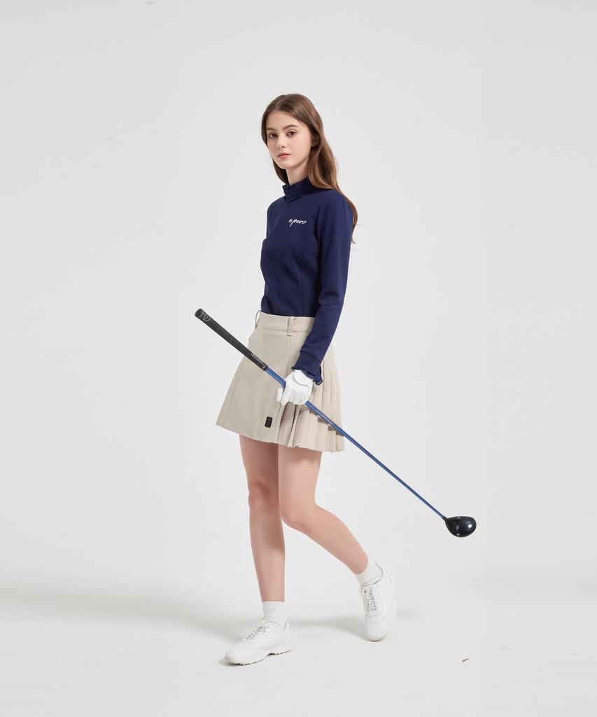 E.PARCA Mode Look A-Line Side Pleated Skirt