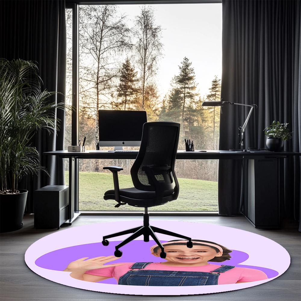 Ms. Rachel Printed Round Rug Carpet Chair Rug Area Rug Entryway Doormats,for Office Chair Living Room Bedroom Kitchen Room.