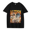 Funny Autism Unhinged Rock Hyrax Meme Graphic T Shirt Men Women Oversized 100% Cotton Cool Short Sleeve Summer Print Unisextops