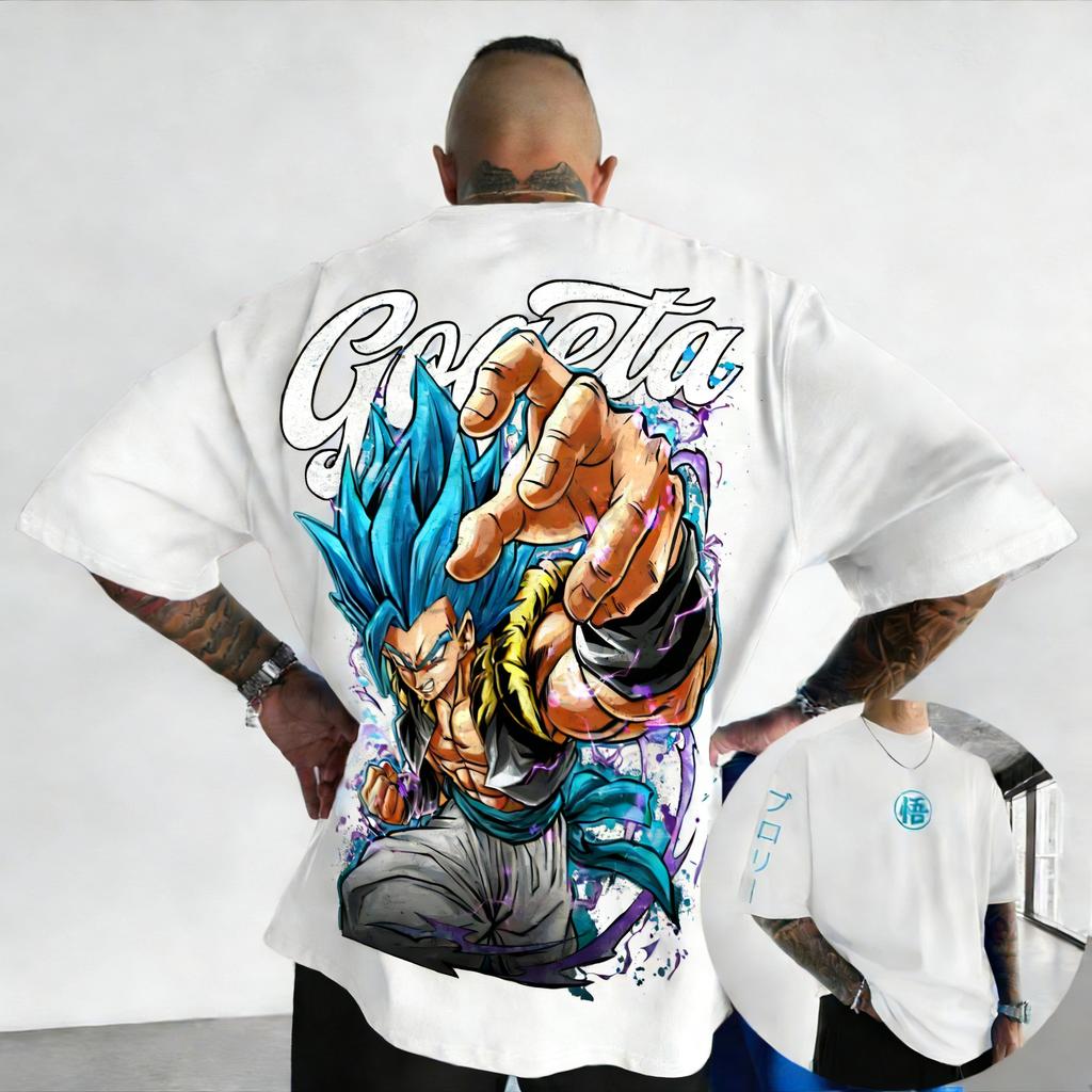 2026 Summer Dragon Ball Gogeta Blue Print Oversized Fitness Streetwear for Men Women Adults