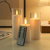 Battery Power Flickering Flameless Candles Led Pillar Candles Acrylic Glass Swinging Bullet Head Simulated Luminous Home Decor