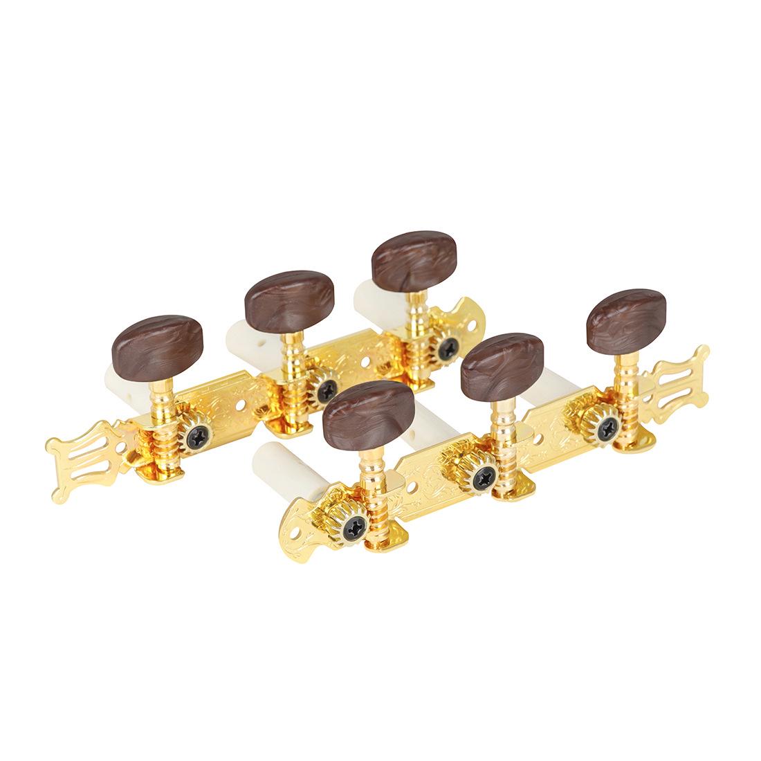 

Agate Head Classical Guitar Tuning Pegs - Open-Type, Three-In-Line золотой