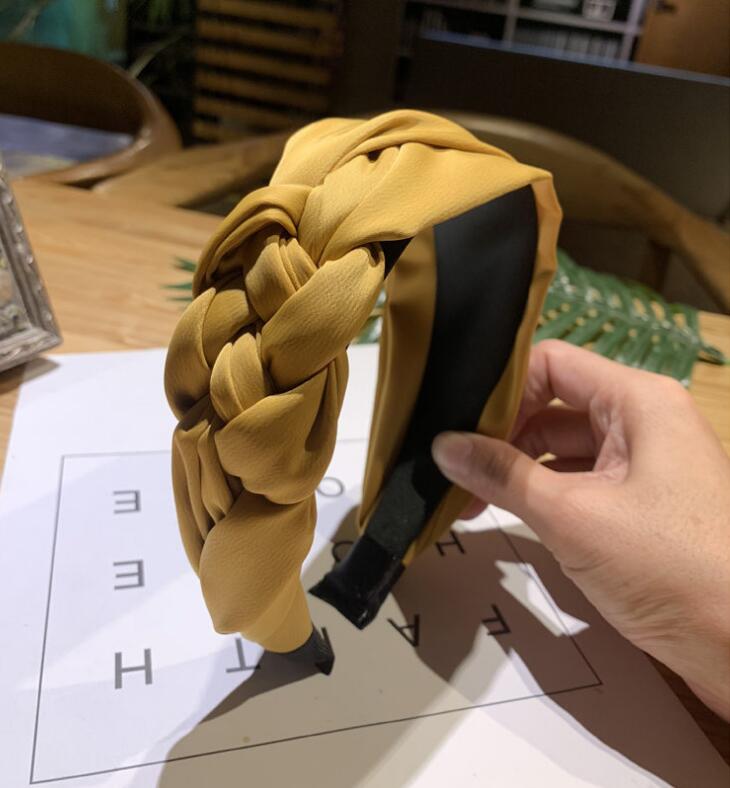 New Fashion DIY Multiple knots Hairbands For Women Ladies High-end Hair Band Wide Side Winter Hair Accessories
