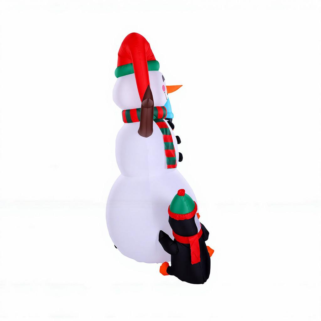 Inflatable Snowman with Penguins Lights Blower 5.9ft Polyester Blow Up Snowman for Xmas Holiday Decor