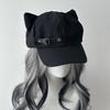 Cappello Piatto Gotico Ispirato ad Harajuku con Orecchie da Gatto e Zip Cappello da Sole Moda Lolita Berretto Cappello Donna Ragazze