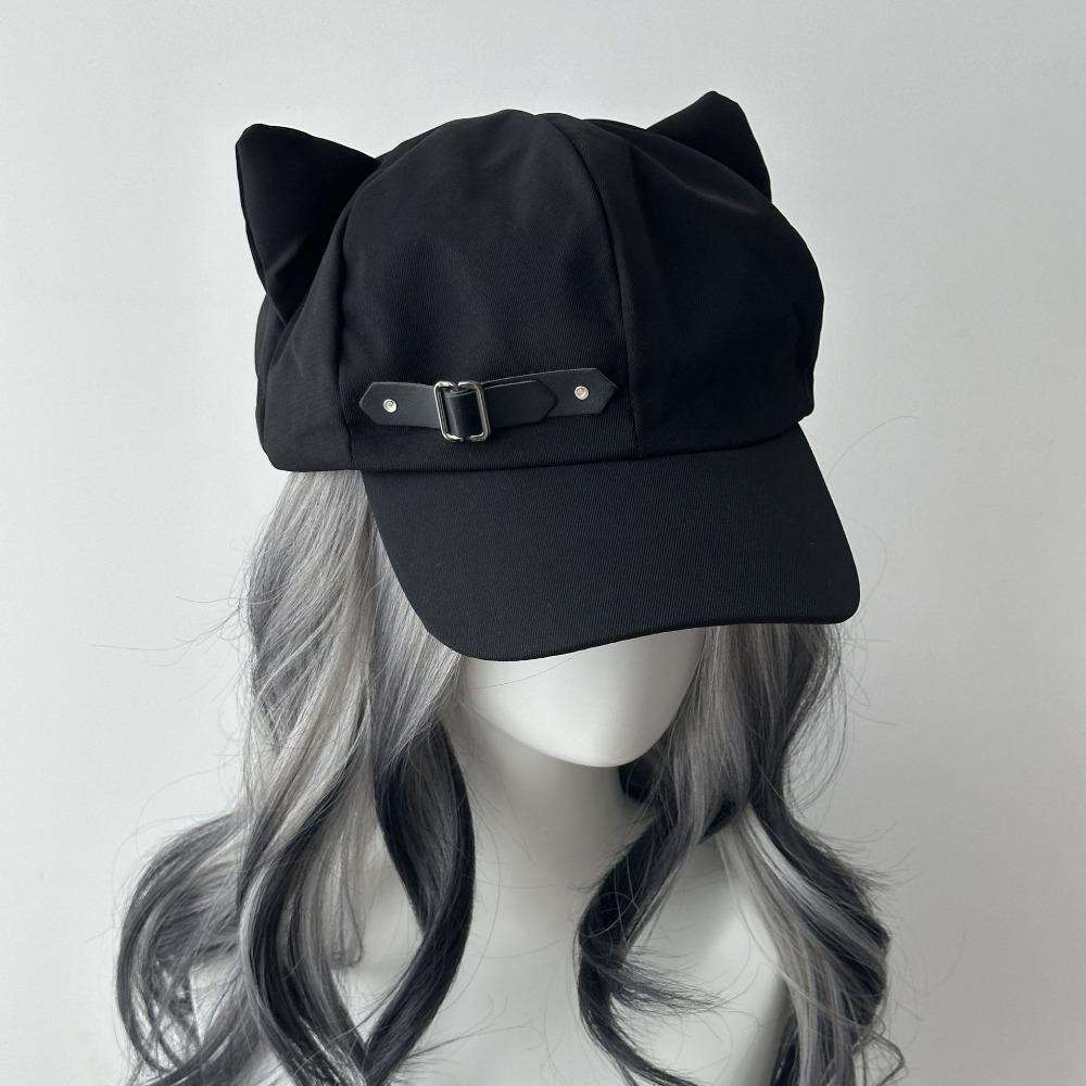 

Harajuku-Inspired Gothic Lolita Beret Hat Cotton Zipper Sun Hat Flat Cap Women Girls black-1