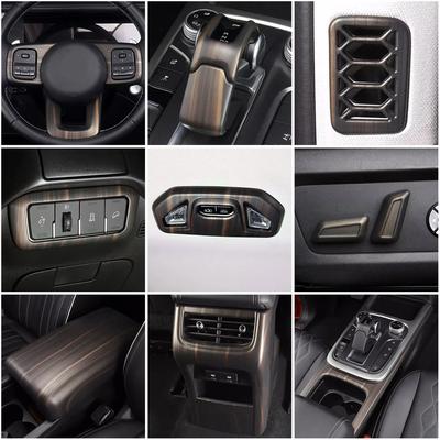 For GWM Tank 300 2024 2024 RHD LHD Accessories Inner Door Handle Gear Shift Seat Adjust Air Outlet Vent Cover Trim Wood Color