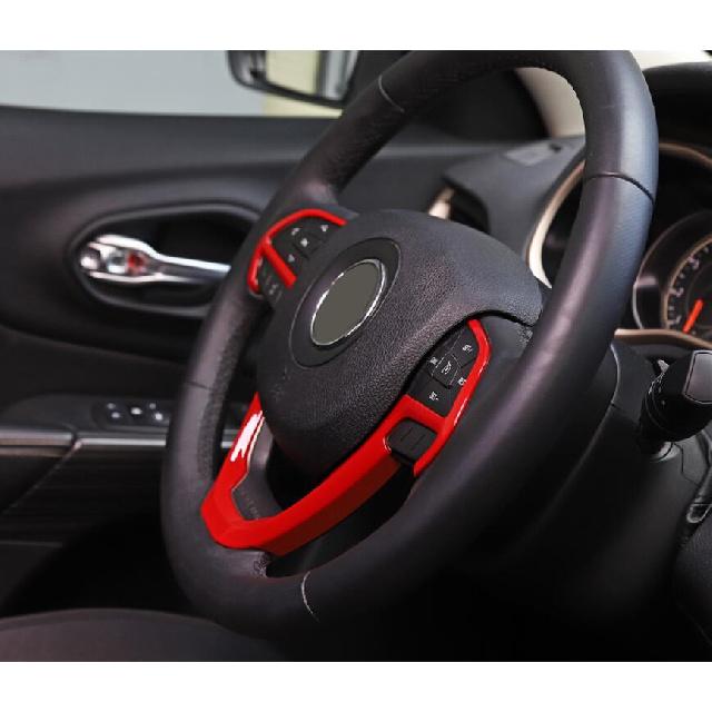 Steering Wheel Moulding Cover Trim Decor Strip for Jeep Grand Cherokee 2014+ Red