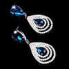 Lady Girl Elegant Teardrop Dangle Drop Ear Studs Rhinestone Earrings Cocktail AVE