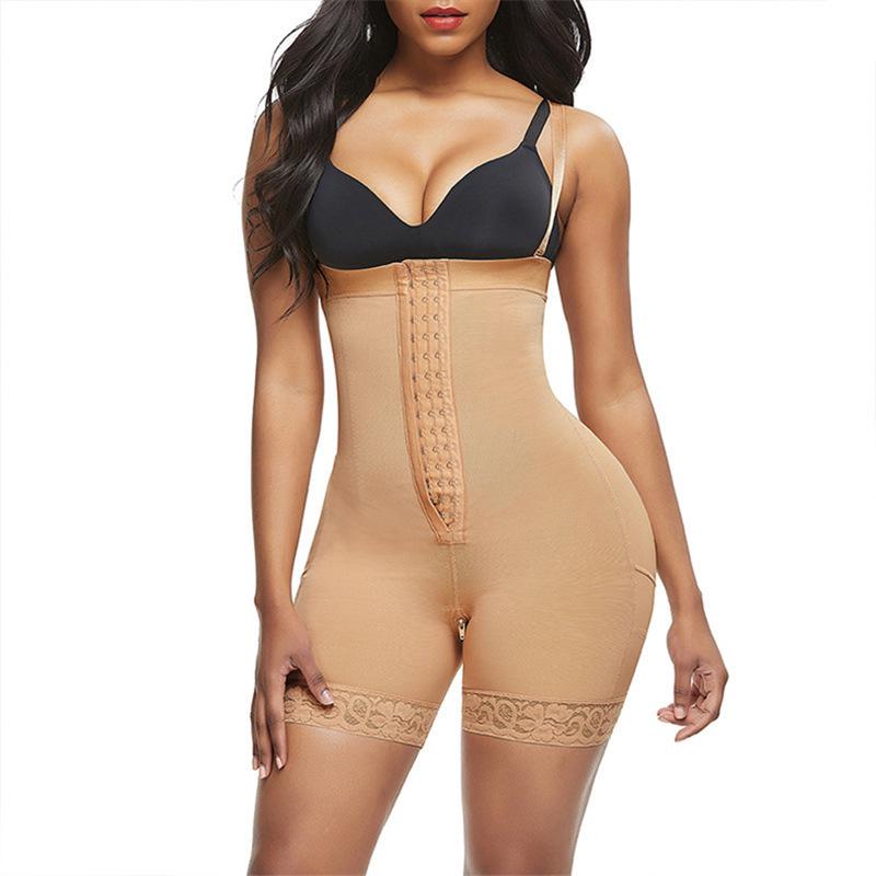 Sleek Tummy Control Bodysuit: Waist Trainer & Postpartum Shaper with Hip Lift