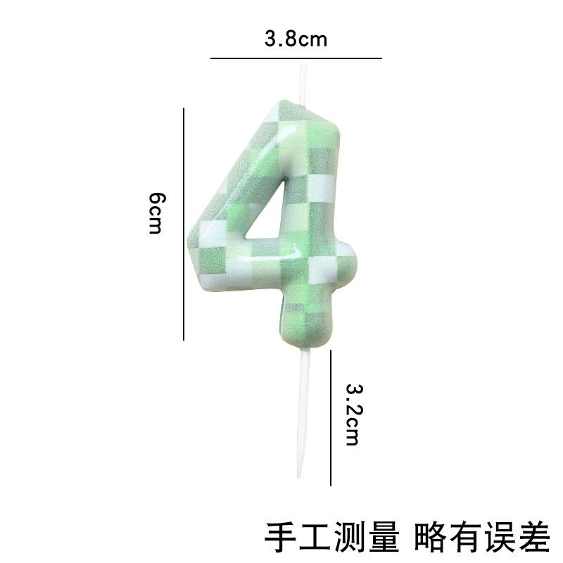 0-9 Number Candle Creative Birthday Cake Topper World Pixel Cake Candles Digital Children Baby Shower Digital Cake Decoration