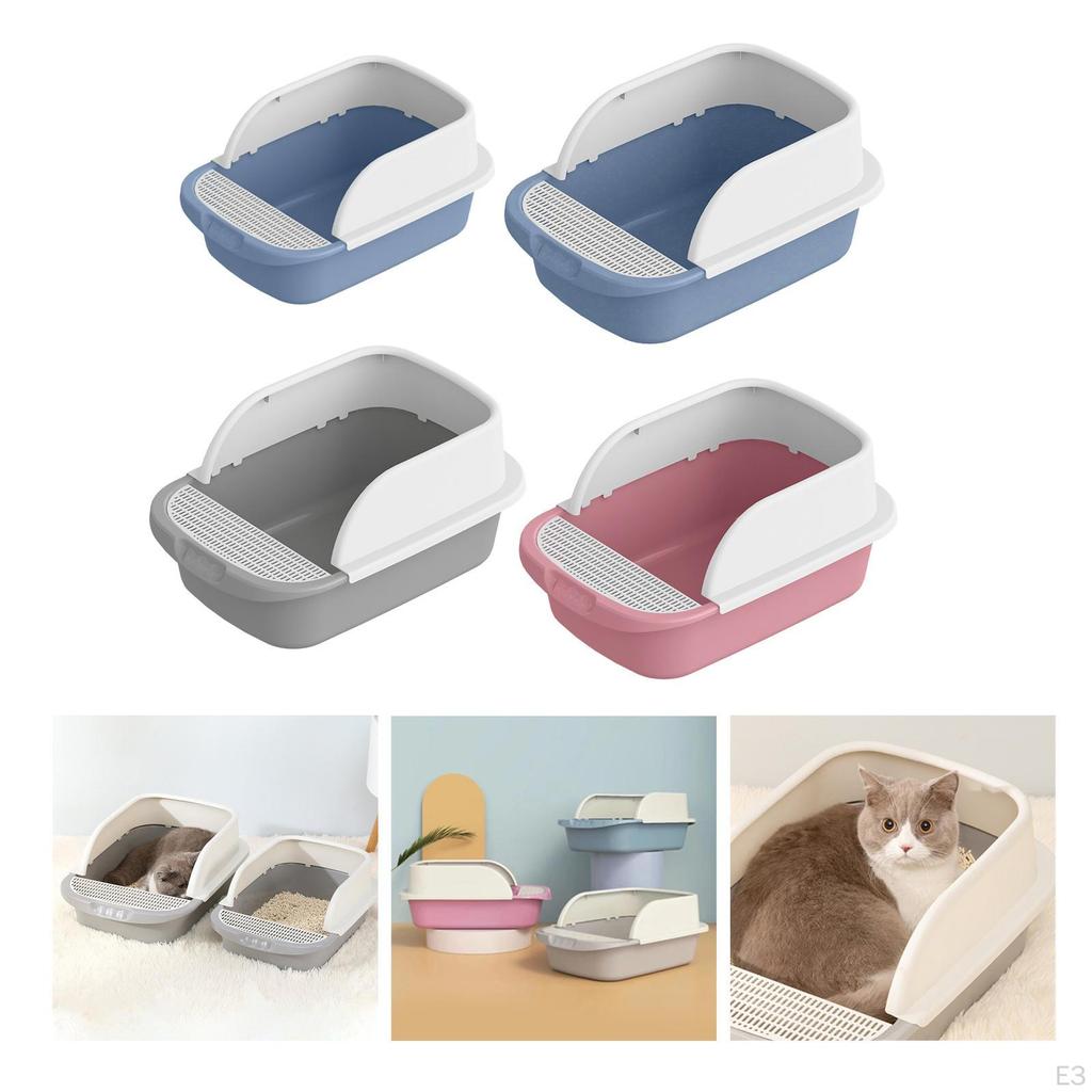 Cat Toilet Sand Box Litter Tray Semi Enclosed Easy Clean Anti Splashing for Travel Supplies