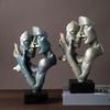 Escultura Figura de Pareja Arte Abstracto Premium Máscara Resina Buena Artesanía Decoración para el Hogar Duradero Duradero Útil Útil