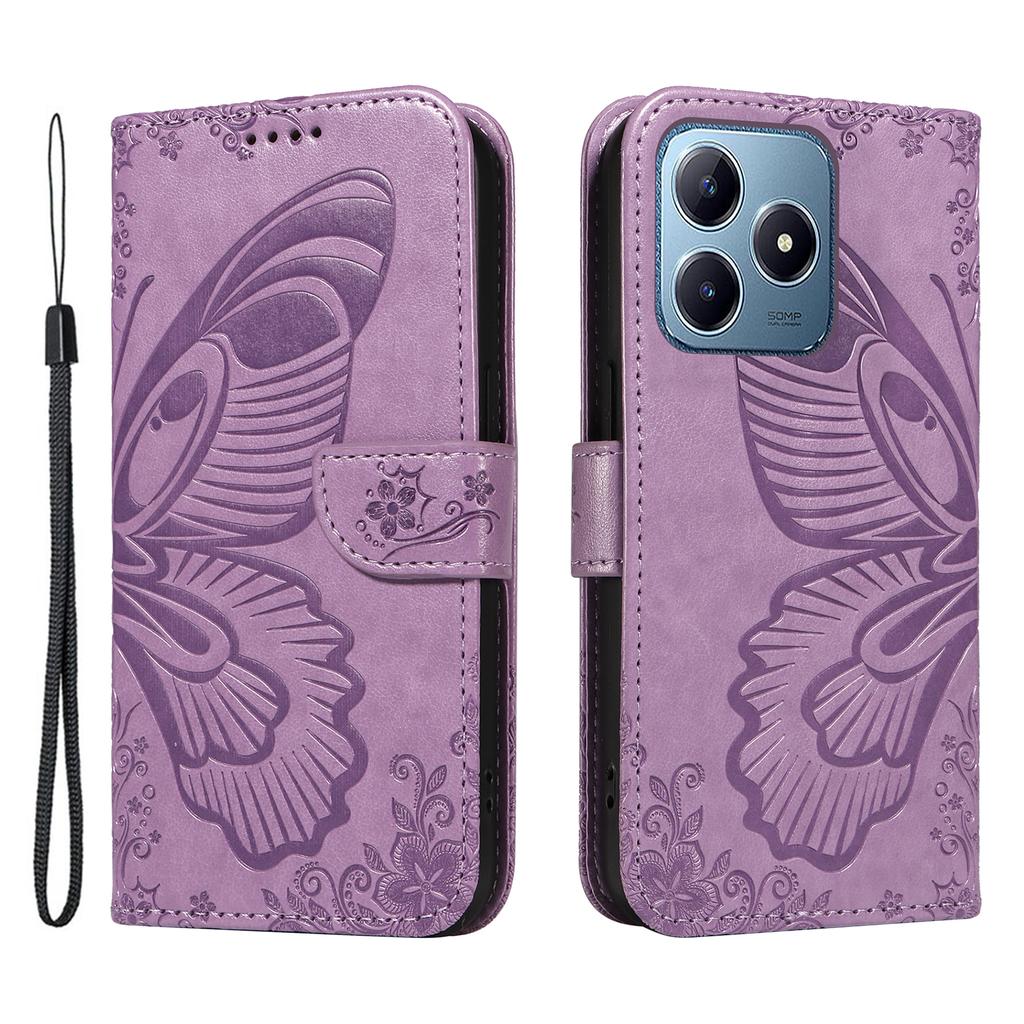 For Realme Note 60x 4G/C63 4G/C61 4G Case Butterfly PU Leather Phone Cover Stand Card Holder