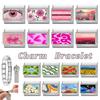 Unique Y2K Pink Girls' Eye Tulip Flowers Moon Cat Cherry Italian Charm Link Fit 9mm Stainless Steel Bracelet DIY Making Jewelry