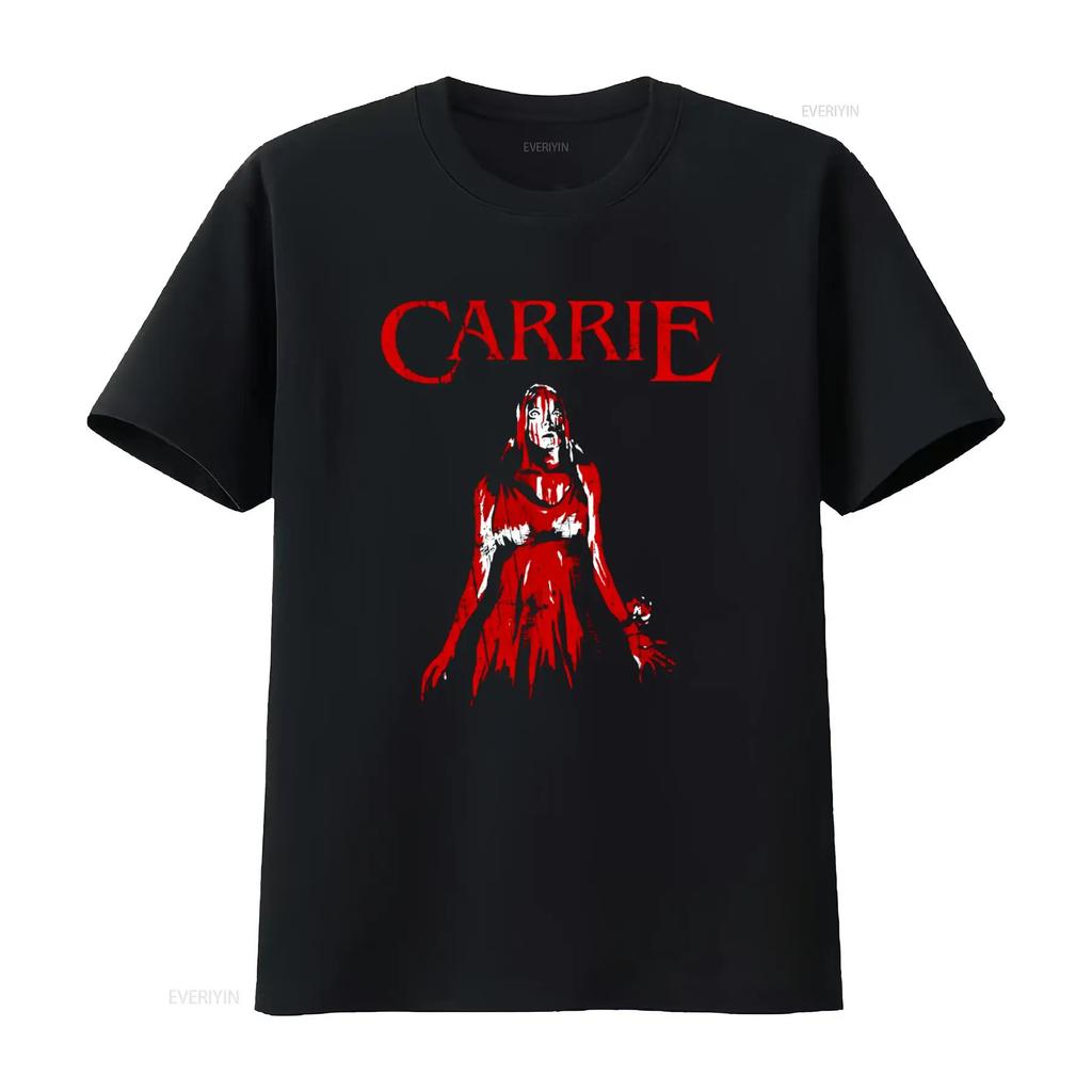 Carrie Horror Movie Vintage Aesthetic Stephen King Distressed T Shirt Vintage Breathable Unisex Homme Stylish