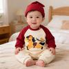 Korean Style Color Block Parent-Child Sweatshirt: Festive Crew Neck for Family of Three or Mother-Daughter Outfits.