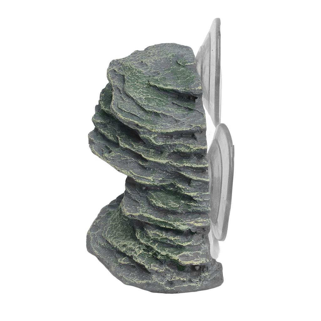 Tortoise Climbing Platform Resin Lifelike Aquarium Rock Ornament Reptile Basking Dock with Suction