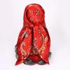 90x90CM Imitation Silk Square Scarf – Women's Striped Color Block Shawl, European & American Style