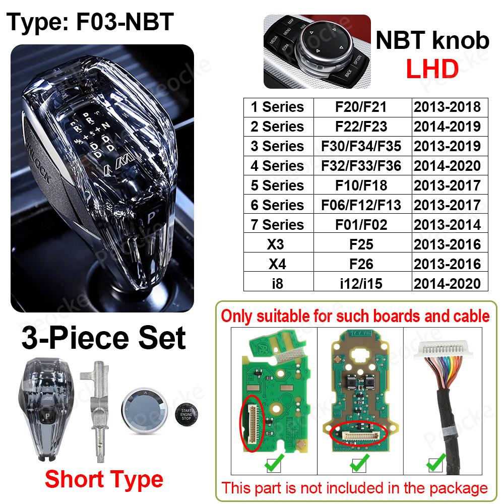 

Ручка переключения передач Crystal Gear Shift Knob Short для BMW F20 F30 F34 F35 F32 F33 F36 F22 F23 F01 F02 F06 F10 Аксессуар для рычага коробки передач
