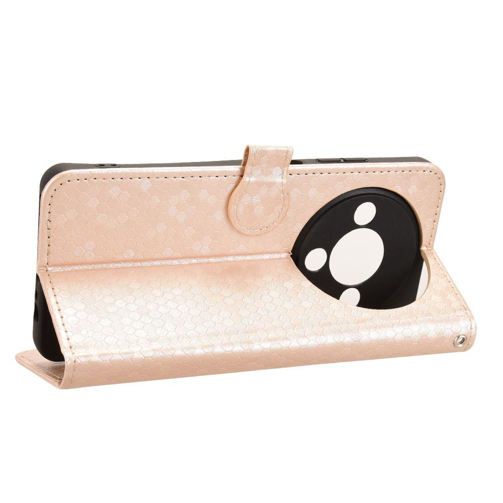 For ZTE Blade A76 5G Wallet Case Dot Pattern Imprint PU Leather Phone Cover with Wrist Strap