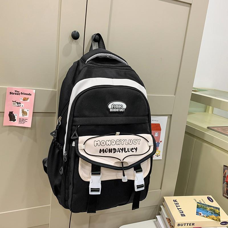 Junior High School Students 'schoolbag Women Light Reduce Burden Face Value Ins Style Large Capacity Backpack Primary Three-piece