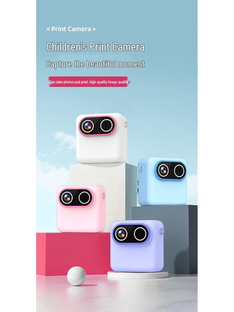Kids Dual Camera: Cute Mini HD Instant Camera with Thermal Printer (Model M07)